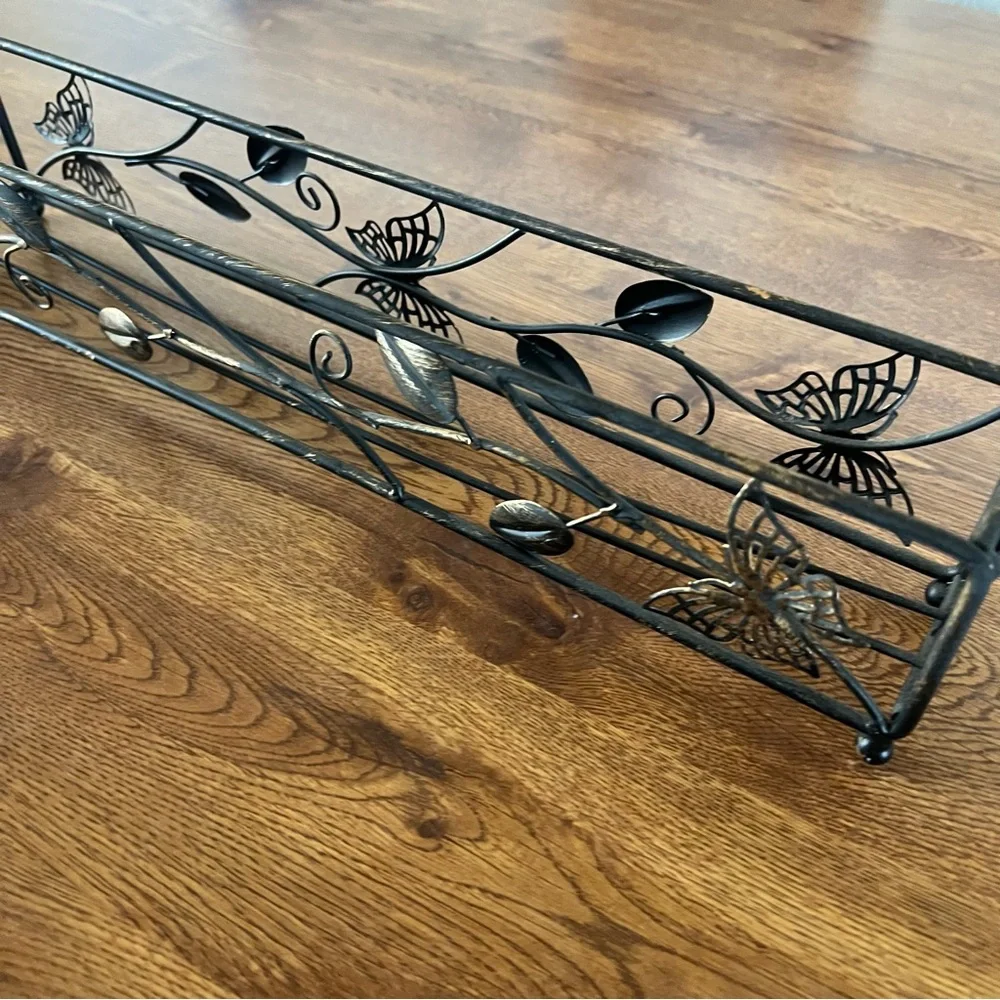 Beautiful Black Metal Butterfly Tea Light Holder